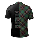 Clan Chisholm Hunting Ancient Tartan Polo Shirt Half of Me - Cross Style UK77 Chisholm Hunting Ancient Tartan Tartan Polo